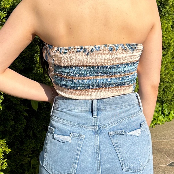 Paisley Print Satin Handkerchief Top - Picture 4 of 4